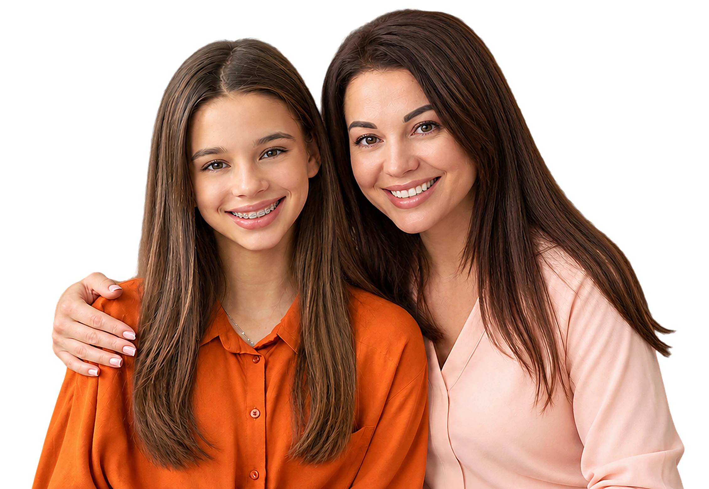 Smiling parent and child
